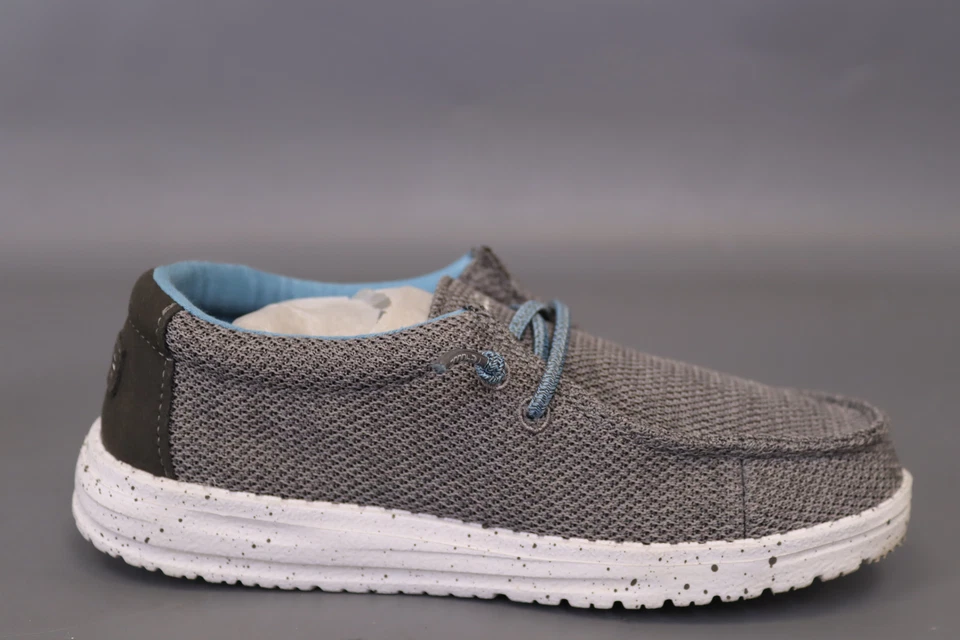 Patinador Hey Dude Wally Sox (niño pequeño/niño pequeño/niño grande) Sox piel de tiburón gris -Y2-L3 Foto 3 de 4