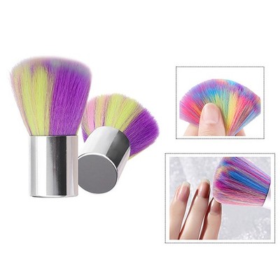 Soft Nail Cleaning Brush Rainbow UV Gel Powder Dust Remover Cleaner Brush Tools