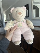 Vintage Oshkosh B'gosh Pink/Blue Bear Waffle Weave Thermal Teddy Baby Plush Toy