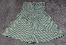 ASOS Design Strapless Dress Women's Size EU 40 US 8 Green Stripe Shirred Bus