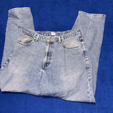 Calvin Klein Vintage Jeans 36 X 32 Easy Fit Double Stone Wash Blue Denim