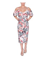 RACHEL RACHEL ROY Womens Pink Slit Back Hem Flutter Sleeve Midi Sheath Dress XS
