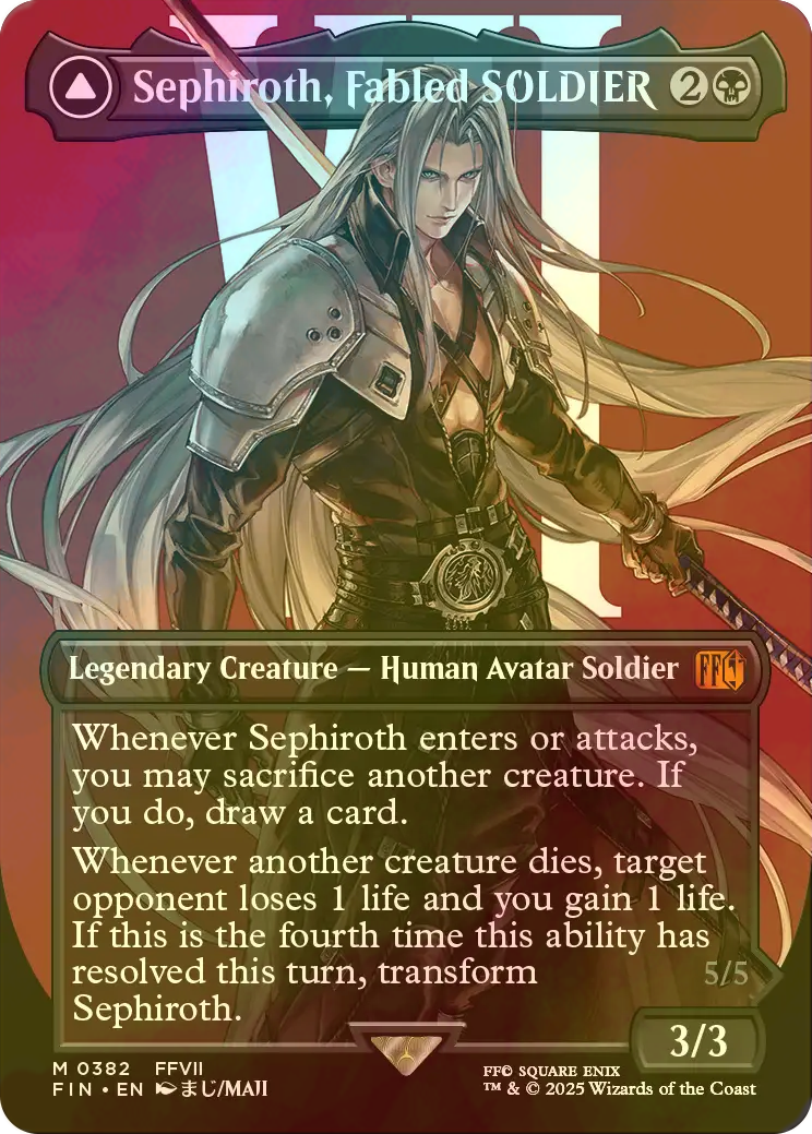 Sephiroth, Fabled SOLDIER foil ホイル MTG FOIL Sephiroth, Fabled SOLDIER No.382 (Full Art