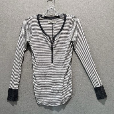 Y2K Vintage Abercrombie & Fitch Ribbed Henley Fitted Long Sleeve