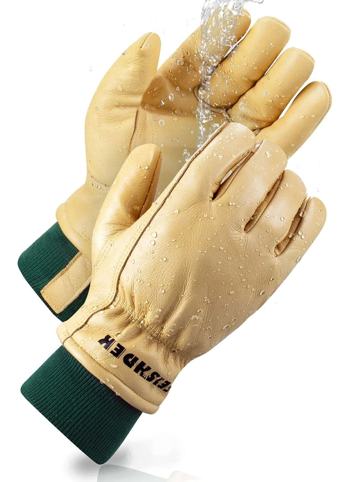Waterproof Insulated Leather Work Gloves for Men - Cold Weather Cowhide Safety G