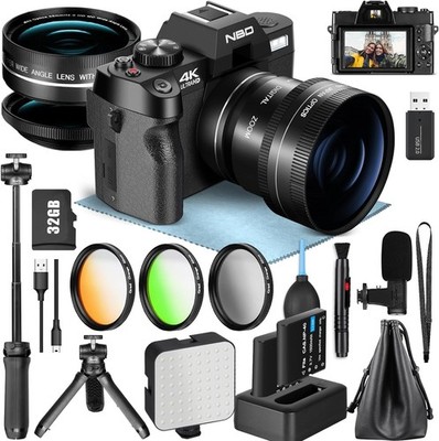 NBD 5K Digital Camera 64MP 3'' WiFi Camcorder for YouTube 32GB TF 