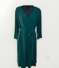 Eliza J Dress Women’s Green Faux Wrap V Neck 3/4 Sleeve Midi Plus Size 18