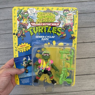 ~1992 TMNT Sewer Spitting Sewer-Cyclin  RAPH~Action Figure~MOC~Playmates~RAPHAEL