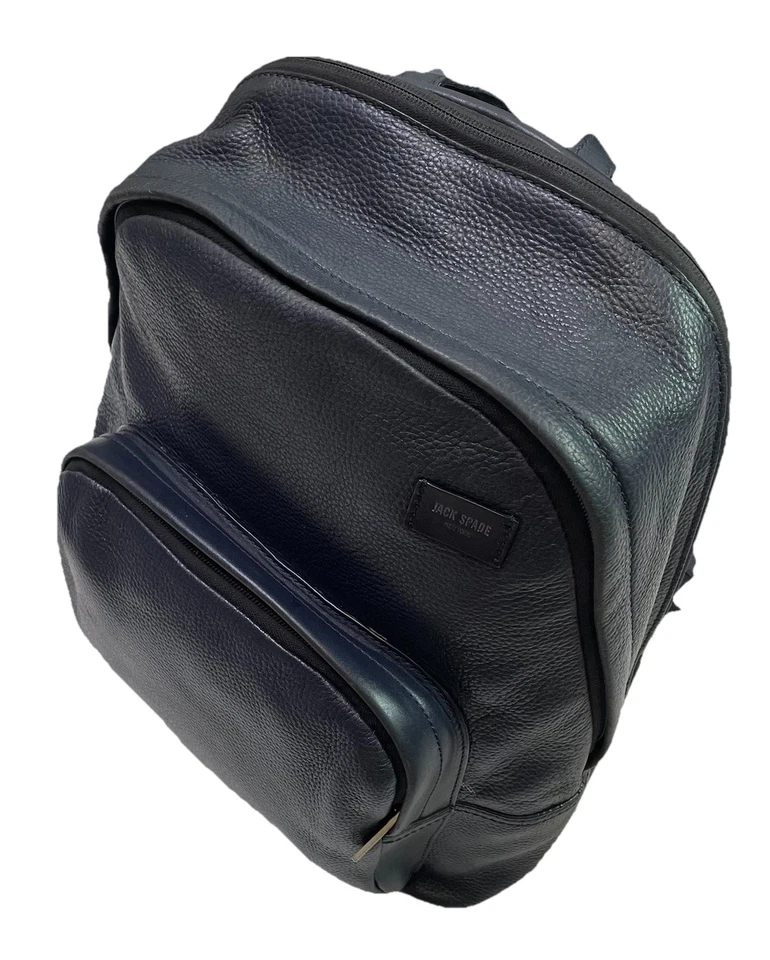 Mochila Jack Spade 100 % cuero de vaca genuino azul marino bolso de diseñador Foto 2 de 4