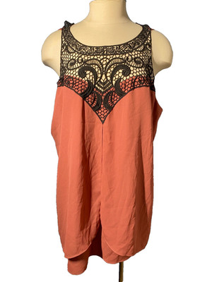 NEW City Chic Blouse  Womens 18 Sleeveless Clay Motif Neck Flowy NWT