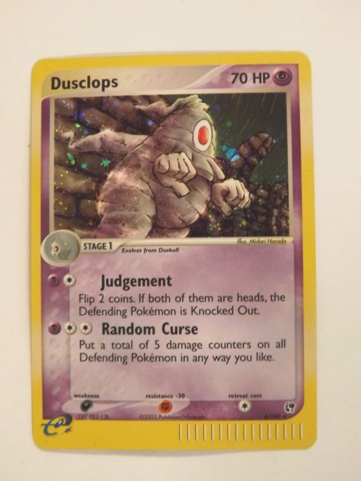 Pokemon Dusclops 4/100 EX Sandstorm Reverse Holo Rare NM-MINT+