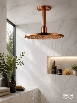 Grohe Rainshower SmartActive Kopfbrause, 2 Strahlarten warm sunset gebürstet