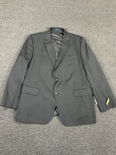 New Stafford Blazer Men s 44R Black Travel Stretch Classic Fit Wool 2 Button