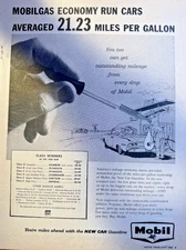 Vintage Magazine Advertisement 1960 Mobil Gas Economy Runs Cars