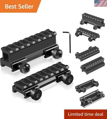 Picatinny Riser Mounts - 2 Pack, Aluminum Alloy, Black
