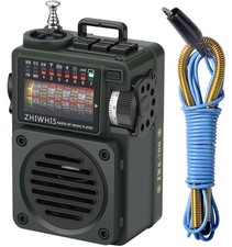 Grey Portable Bluetooth AM FM Shortwave Radio with Weather and Sleep Timer