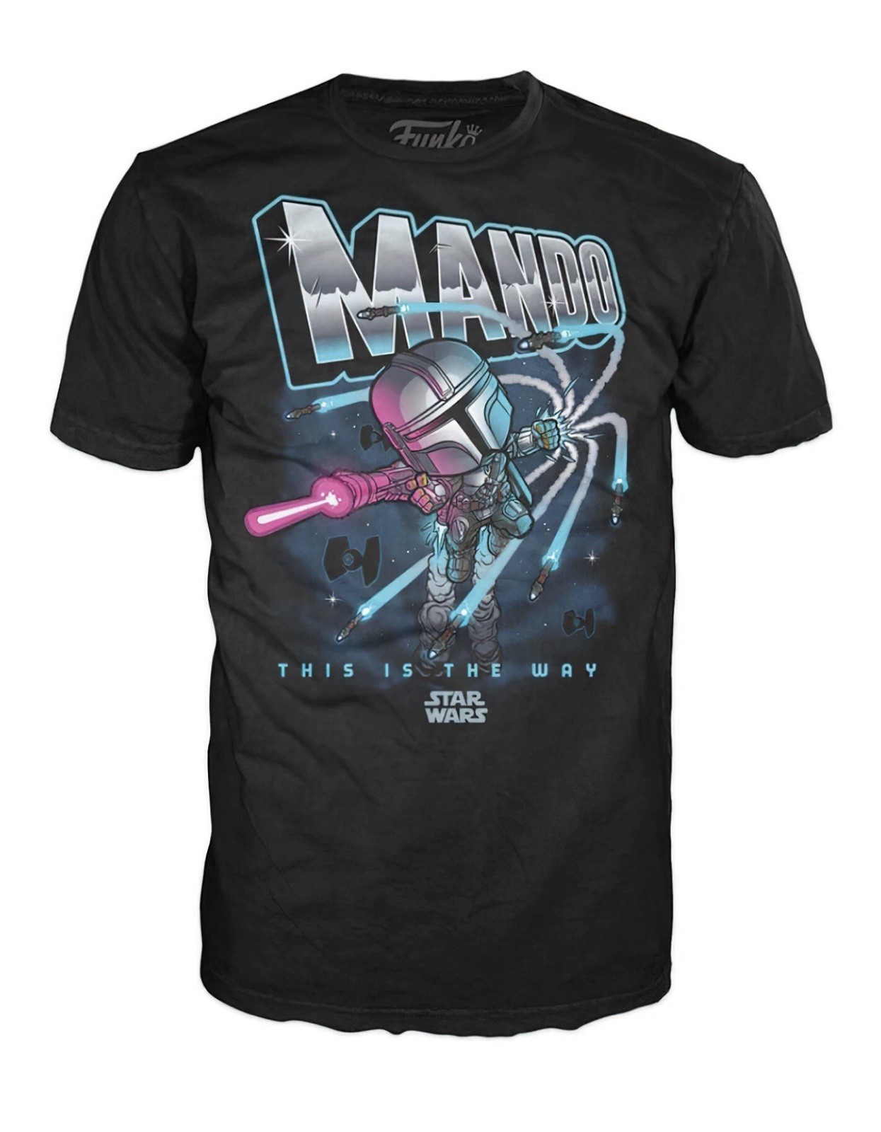 Funko Pop! Tees Mando Size Large Star Wars The Mandalorian Short Sleeve T-Shirt
