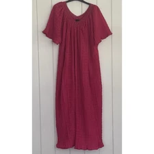 Bobbie Brooks Sleepwear One Size Pink Short Sleeve Mumu Caftan Cover-up V-Neck