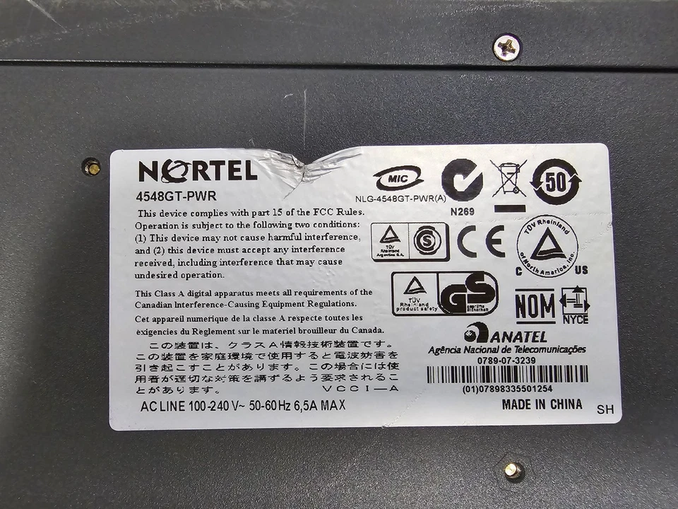 NORTEL 4548GT-PWR USED - Image 3 of 4