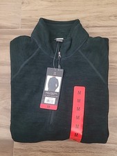 EDDIE BAUER WOMEN'S JACKET ULTRA SOFT FLEECE 1/4ZIP EVERGREEN SIZEM PULLOVER NWT