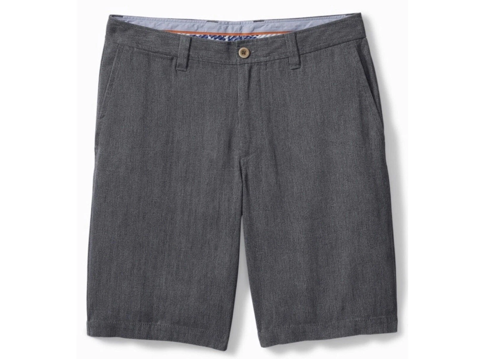 Tommy Bahama Havana Herringbone Chino Shorts Mens 44 Silk Blend Ink Gray NWT