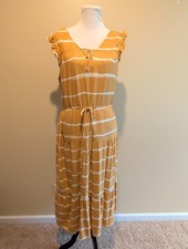 Simply Vera Vera Wang Woman's Size L Gold & White Sleeveless Dress And Tank
