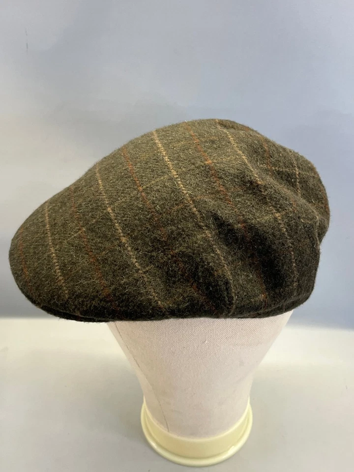 Gorra plana para hombre Orvis a cuadros tweed lana sombrero de noticiero gris ajustable clásico Foto 2 de 4