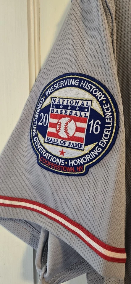 Camiseta Ken Griffey MLB Majestuosa Gris Base Genial Parche HOF Talla: 48/¡Nueva con Etiquetas! Foto 3 de 4