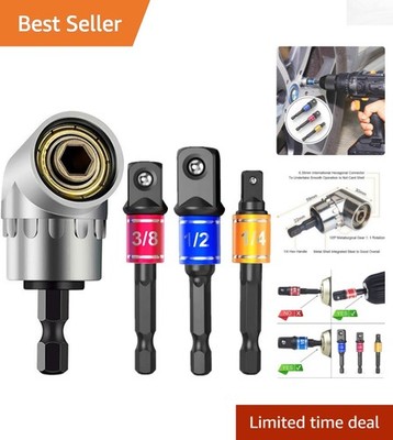 Professional 3-Piece Hex Shank Adapter Set with Color-Coded Length Extensions
