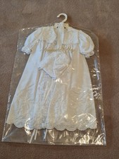 White Christening Gown With Coat And Bonnet  0-6 Months