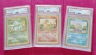 Pokémon TCG Bulbasaur Charmander Squirtle All PSA 9 Mint