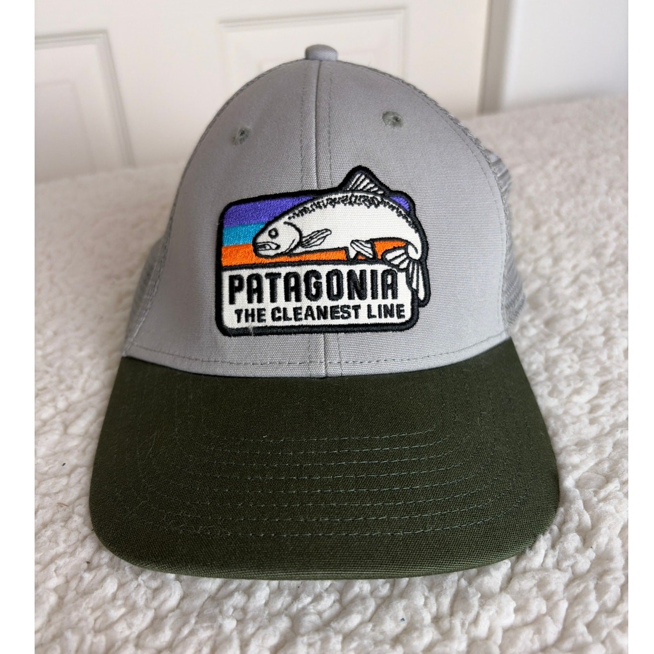 Snapback The Cleanest Line Fishing Trucker Mesh Gray