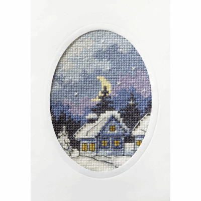 Orchidea Cross Stitch Kit: Gr��e Karte: Twilight Cottage