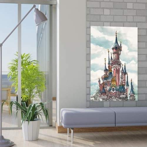 Bild | Märchenschloss | Leinwand | Kunstdruck | Mädchen | Kinderzimmer | XXL  - Bild 1 von 6