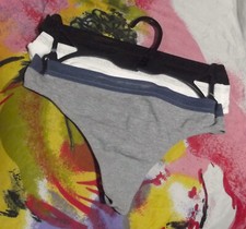 3 NEW BALANCE MICROFIBER MESH WAIST THONG PANTIES M