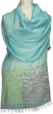 Evening stole turquoise summer embroidered stole embroidered cotton 100 cotton