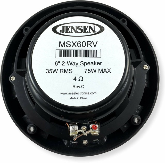 Jensen MSX60RVR Marine Speakers 6.5" Coaxial Speaker, Completely