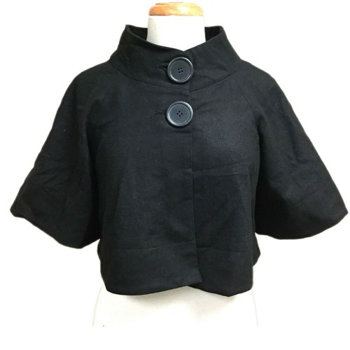 Cejon Women's Wool Blend Cropped Lined Dress Cape Peacoat Swing Jacket