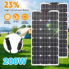 200W Watt Portable Semi-flexible Solar Panel Kit for RV/Car Battery/Home/Camping