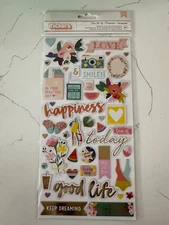 American Crafts Thickers Pick Me Up Chipboard Phrase Stickers 87 PC Scrapbooking
