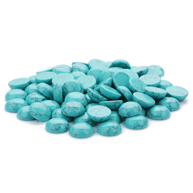 10pcs Natural Blue Turquoise Flatback Cabochons Round Domed Setting Cabs 4-14mm 10pcs Natural Blue Turquoise Flatback Cabochons Round Domed Setting Cabs 4-14mm