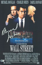 Michael Douglas Signed Autograph Wall Street 12x18 Photo Beckett BAS