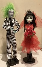 Beetlejuice Striped Suit Monster High Doll OOAK Repaint Lydia Red Wedding Dress