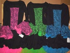 NWOT Irish Celtic Dress Wired Cuff Ruffle Hem Lace Print 3Color Choices Small Ad