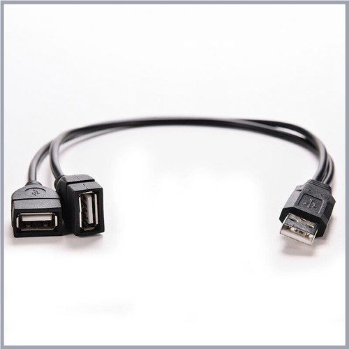 USB 2.0 A Male To 2 Dual Female Jack Y Splitter Hub Adapter Power 2 USB Cable - 第 6/12 張圖片