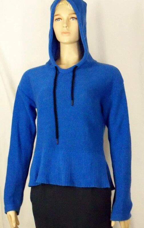 Talla M ALEXANDER WANG Algodón Azul Con Capucha Suéter Grueso Tejido Sudadera Foto 2 de 3