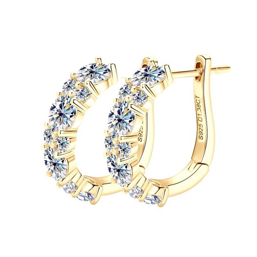 hatton labs EDGE HOOP EARRINGS / GOLD Gold Diamond Earrings UK