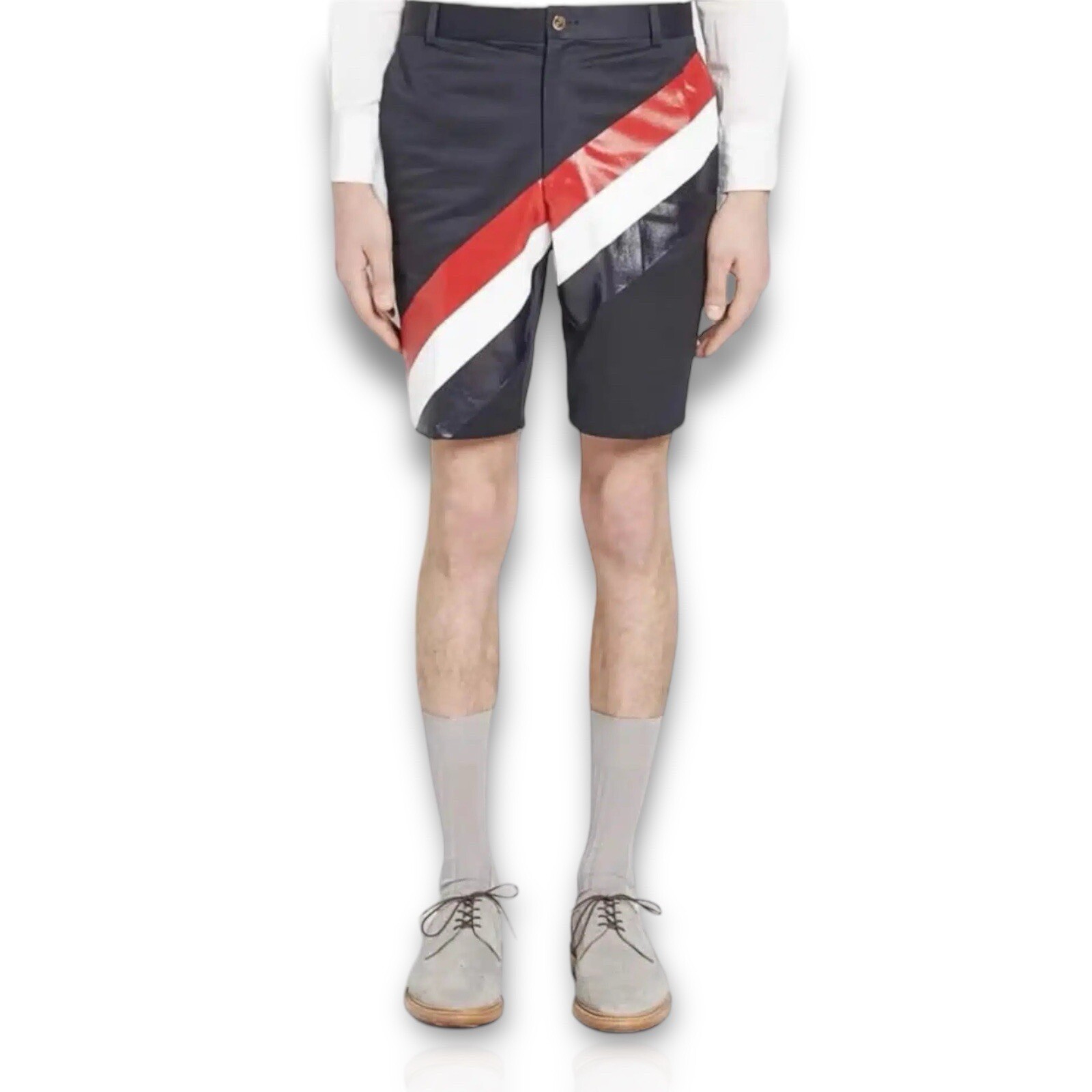 Thom Browne Diagonal Stripe Chino Shorts Size 4 Cotton Made in Japan image 3