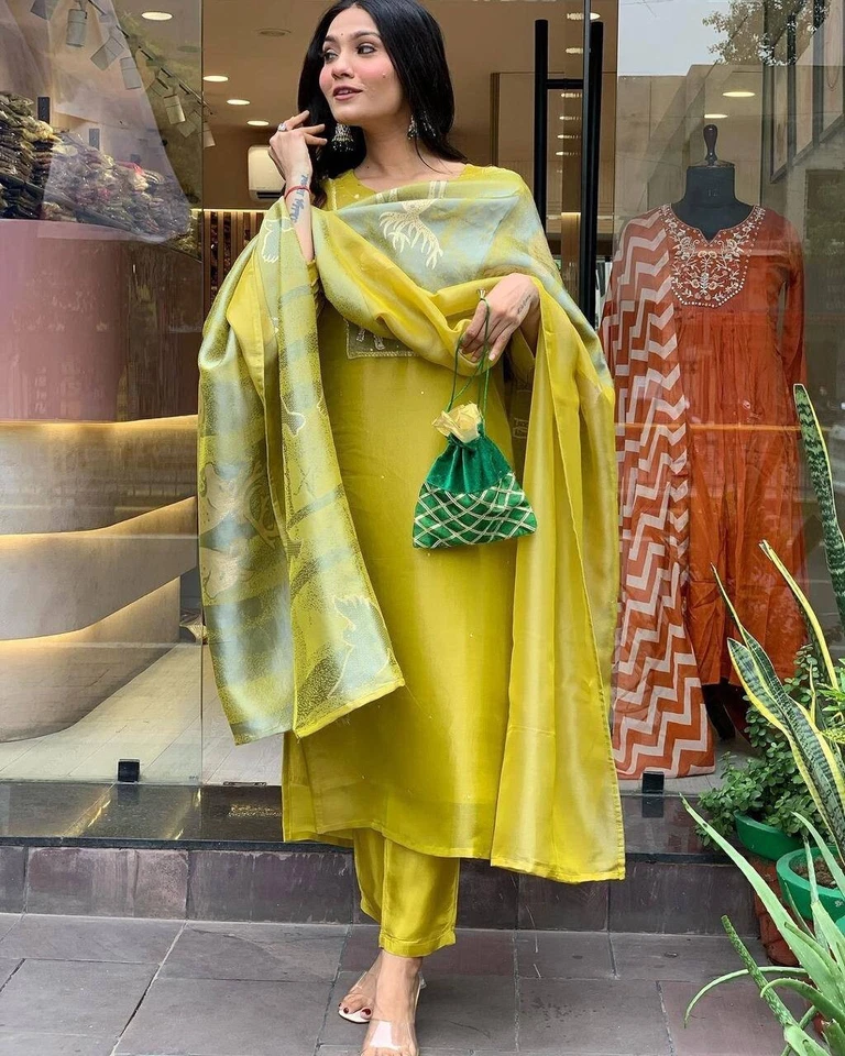 Terno punjabi Salwar kameez para eid punjabi Sharara terno punjabi feminino paquistanês - Imagem 2 de 4