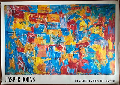 Poster Ausstellung JASPER JOHNS MAP Museum Modern Art New York MOMA 1989
